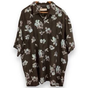 TOMMY BAHAMA Tropical Floral Print 100% Silk Men's Shirt size XXL